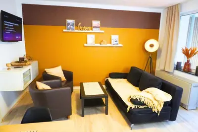 Ein Sitzbereich in der Unterkunft Besinnliches Bijou, Klein, aber oho mit Wohlfühlfaktor