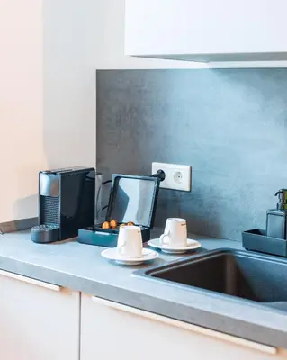 Kaffee-/Teezubehör in der Unterkunft Glück Auf Appartements Herkulesstrasse Essen