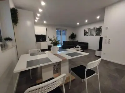 Ein Sitzbereich in der Unterkunft Wohnung in Werne