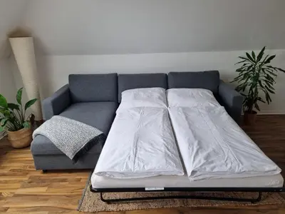 Ein Bett oder Betten in einem Zimmer der Unterkunft Wohlfühlende Wohnung nähe Dortmund
