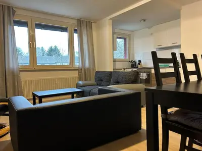 Ein Sitzbereich in der Unterkunft Monteur-Domizil, Apartment AVD 6