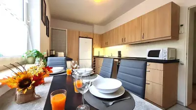Küche/Küchenzeile in der Unterkunft Modernes Apartment für 5 Personen
