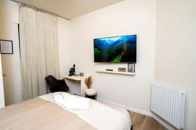 Ein Bett oder Betten in einem Zimmer der Unterkunft Boutique Apartment 1 Oberhausen