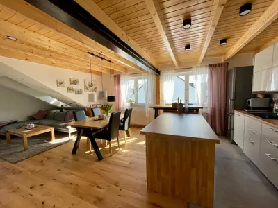 Küche/Küchenzeile in der Unterkunft Helles ruhiges Appartement im Grünen