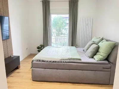 Ein Sitzbereich in der Unterkunft Moderne Wohnung in Unna Mitte