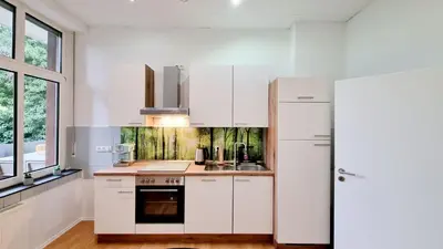 Küche/Küchenzeile in der Unterkunft 135m²-Apartment I max. 8 Gäste I Zentral I Küche I Balkon I Parken I WLAN