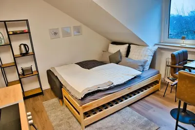Ein Bett oder Betten in einem Zimmer der Unterkunft Apartment im Herzen Bochums (1km zum Hauptbahnhof)