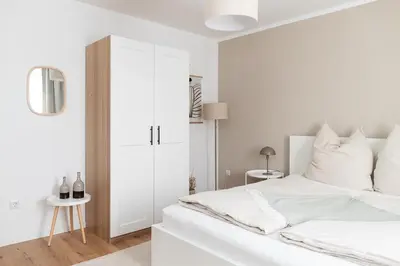 Ein Bett oder Betten in einem Zimmer der Unterkunft Soulplace Studioapartment Herten