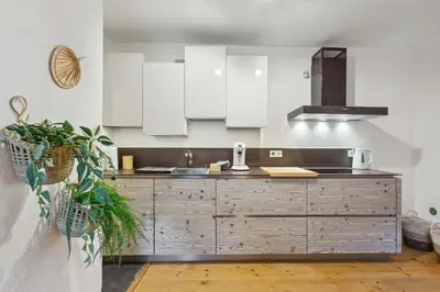 Küche/Küchenzeile in der Unterkunft Gemütliche Fachwerkwohnung Zentrum Lüdinghausen