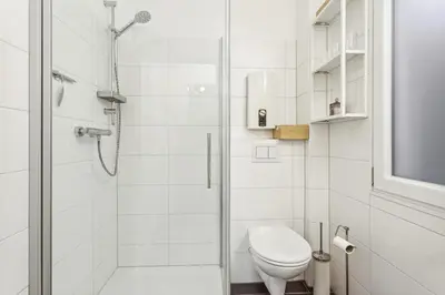 Ein Badezimmer in der Unterkunft Gemütliche Fachwerkwohnung Zentrum Lüdinghausen