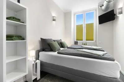 Ein Bett oder Betten in einem Zimmer der Unterkunft 24-7 Living - Modern Apartments in Waltrop with Top Connection