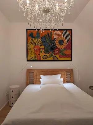 Ein Bett oder Betten in einem Zimmer der Unterkunft Gerritz+Gäste