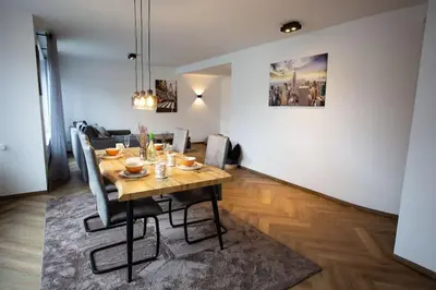 Ein Sitzbereich in der Unterkunft Stilvolle Stadtwohnung