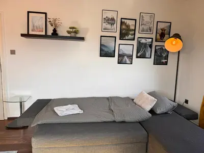 Ein Sitzbereich in der Unterkunft Moderne Ferienwohnung Iserlohn 2
