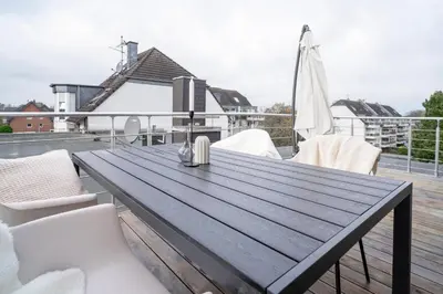 Ein Balkon oder eine Terrasse in der Unterkunft Juno - #1 Terrassen-Apartment, Netflix, WLAN