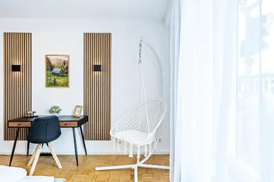 Grundriss der Unterkunft Große Terassen-Wohnung mit Grill, Playstation 5, Billardtisch und Massagesessel