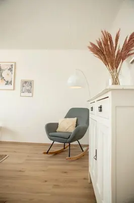 Küche/Küchenzeile in der Unterkunft DESIGN:Suite am Festspielhaus