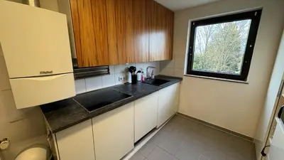 Küche/Küchenzeile in der Unterkunft Monteur & Messezimmer Heiligenhaus