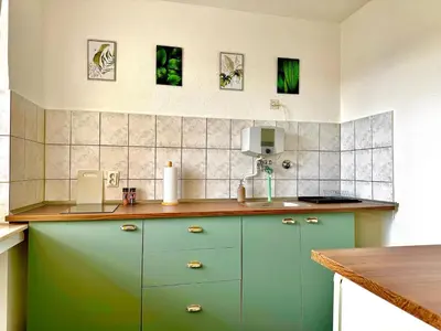 Küche/Küchenzeile in der Unterkunft Zuhause im Ruhrgebiet 4 mit Balkon
