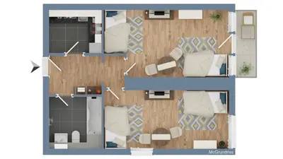 Grundriss der Unterkunft CosyHomes24 - Apartment with balcony and parking space - WIT01