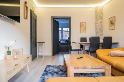 Ein Sitzbereich in der Unterkunft Apartment Fioranza Komfortable, stilvolle Wohnung für 6 Personen