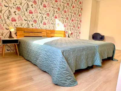 Ein Bett oder Betten in einem Zimmer der Unterkunft 4 Rooms, free Parking, 25 min to Düsseldorf, 100 Mbps WLAN
