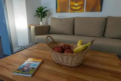 Ein Sitzbereich in der Unterkunft Unterm Dach in Schwerte