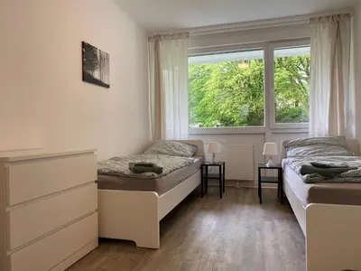 Ein Bett oder Betten in einem Zimmer der Unterkunft Apartment with Balcony Wuppertal