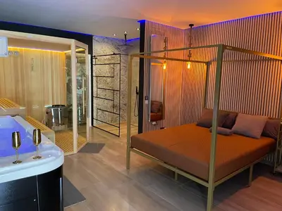 Ein Bett oder Betten in einem Zimmer der Unterkunft Apartment Aura Spa Wesel