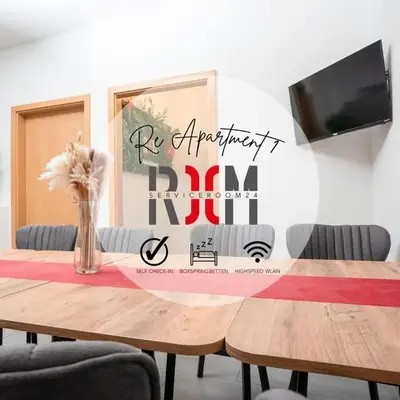 Serviceroom24 - Apartment 3 in Recklinghausen WLAN - Smart-TV - 24-7 Check-in und Küche