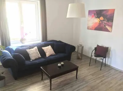 Ein Sitzbereich in der Unterkunft Big Flat
