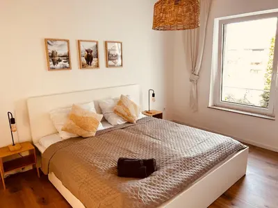 Ein Bett oder Betten in einem Zimmer der Unterkunft Monteurswohnung in Gladbeck - Nähe BP Gelsenkirchen - NEU saniert