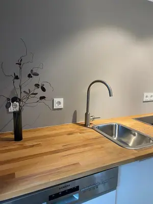 Küche/Küchenzeile in der Unterkunft Souterrain Wohnung in einer Stadtvilla