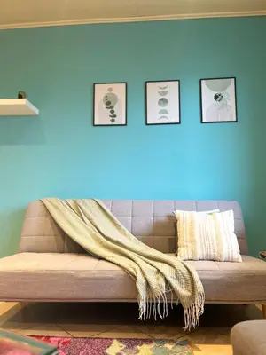 Ein Sitzbereich in der Unterkunft Cozy appartement in oberbarmen