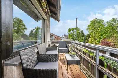 Ein Balkon oder eine Terrasse in der Unterkunft P&K Apartment