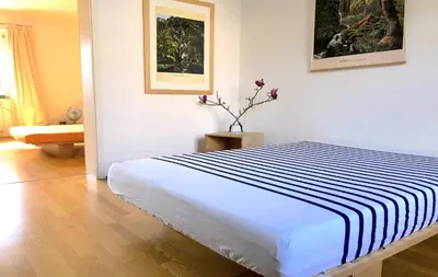 Ein Bett oder Betten in einem Zimmer der Unterkunft Rhein-Flair
