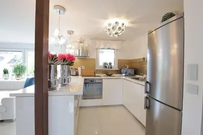 Küche/Küchenzeile in der Unterkunft Luxusapartment mit Balkon Nähe Dortmund