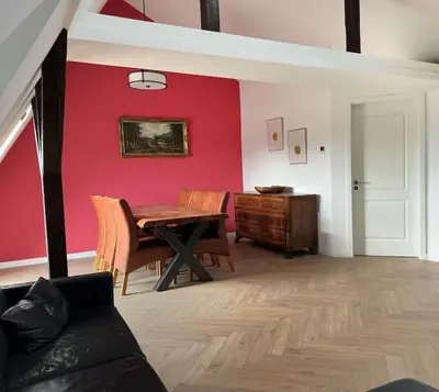 Ein Sitzbereich in der Unterkunft JayBnB - Loft über den Dächern von Dortmund