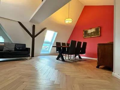 Ein Sitzbereich in der Unterkunft JayBnB - Loft über den Dächern von Dortmund