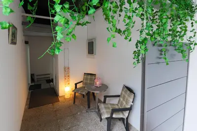 Ein Sitzbereich in der Unterkunft zentrale Lage Apartment nähe Düsseldorf Airport, Messe