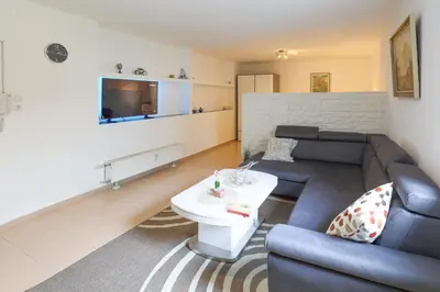 Ein Sitzbereich in der Unterkunft zentrale Lage Apartment nähe Düsseldorf Airport, Messe