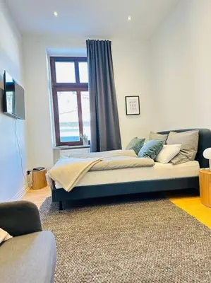 Ein Bett oder Betten in einem Zimmer der Unterkunft TOP Apartment in Elberfeld - Nähe DUS & Dortmund & Köln & Essen
