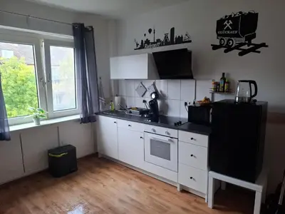 Küche/Küchenzeile in der Unterkunft Fußball-Kultur Appartement Gelsenkirchen Schalke