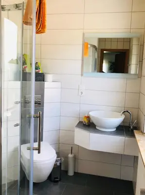 Ein Badezimmer in der Unterkunft Haus zum Nöckel
