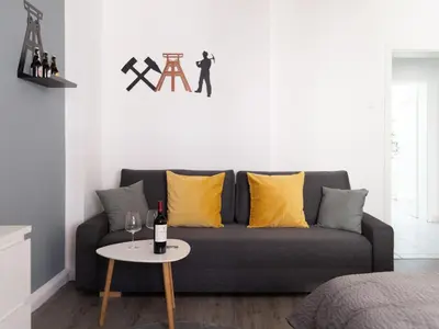 Ein Sitzbereich in der Unterkunft Apartment im Zentrum von Bochum