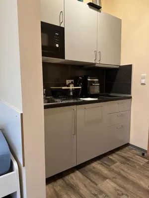 Küche/Küchenzeile in der Unterkunft Modernes Apartment 1A