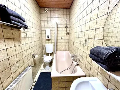 Ein Badezimmer in der Unterkunft Glücksmensch Oberhausen