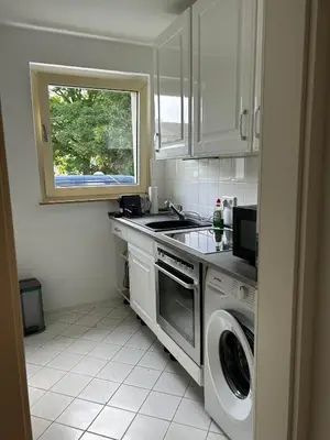 Küche/Küchenzeile in der Unterkunft Monteur-Lounge