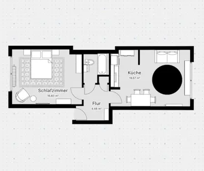 Grundriss der Unterkunft Boho Bliss 2R Apartment Zentral