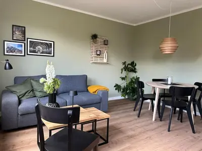 Ein Sitzbereich in der Unterkunft Chez Marie